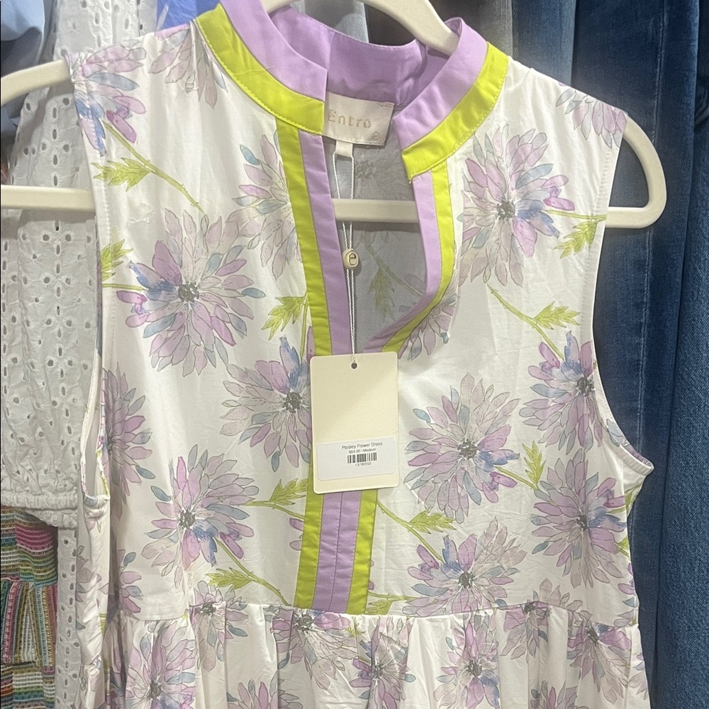 Entro Floral Maxi Dress with Purple and Green
